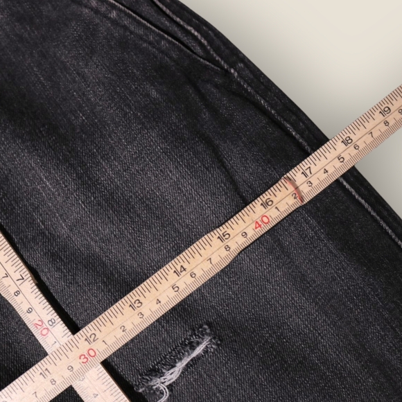 Banana Republic Denim Midi Skirt Women's Size 2 in Rinse Black Wash Distressed - Picture 7 of 10